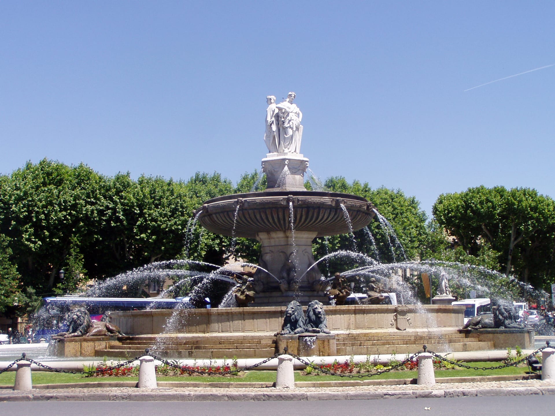 Aix-en-Provence fountains and Cours Mirabeau